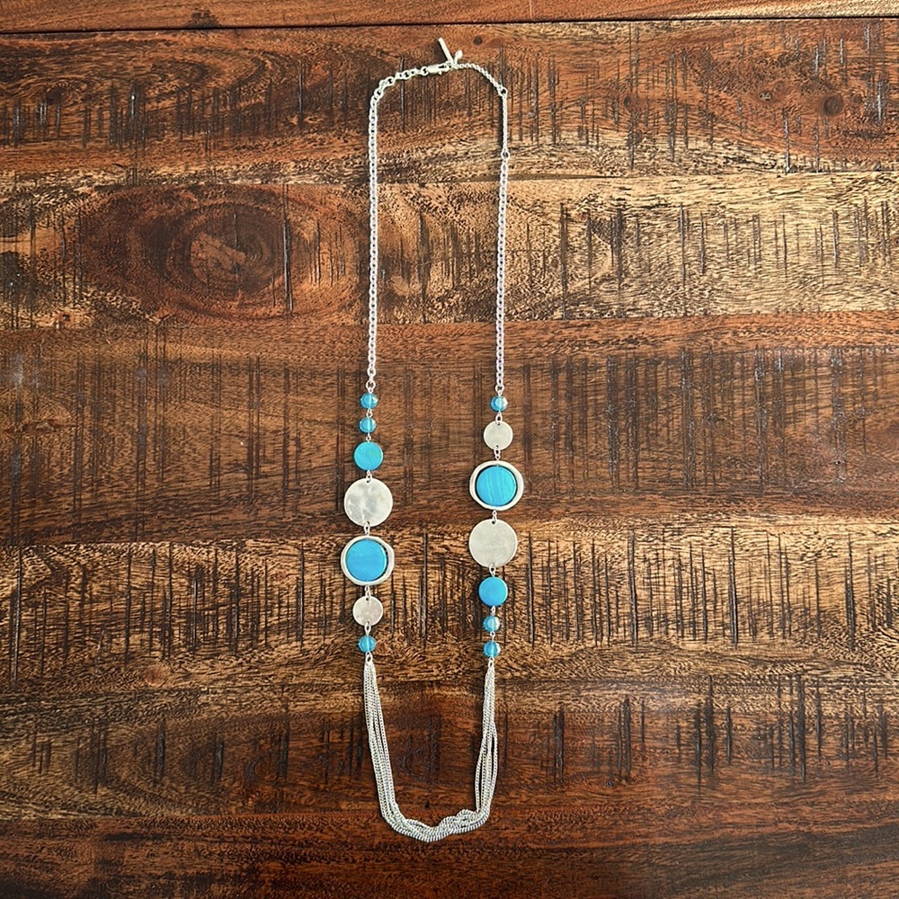 Kenneth Cole New York Urban Naturals Geometric Turquoise Bead  Necklace